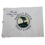Tom Watson Signed Pebble Beach Embroidered Flag - 1982 Champ Inscription JSA #Y79244