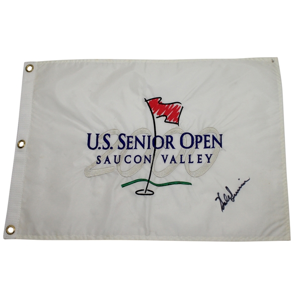 Hale Irwin Signed 2000 US Senior Open at Saucon Valley Embroidered Flag JSA ALOA