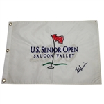 Hale Irwin Signed 2000 US Senior Open at Saucon Valley Embroidered Flag JSA ALOA