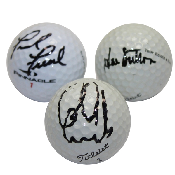 Ernie Els, Fred Funk, & Hal Sutton Signed Golf Balls JSA ALOA