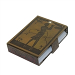 Decorative Metal Lady Golfer Post Swing Card Holder