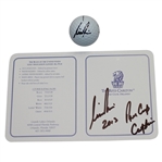Nick Price Signed Golf Ball and Scorecard with Presidents Cup Captain Inscription JSA ALOA