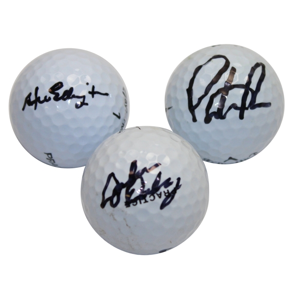 John Daley, Steve Elkington, & Patrick Reed Signed Golf Balls JSA ALOA