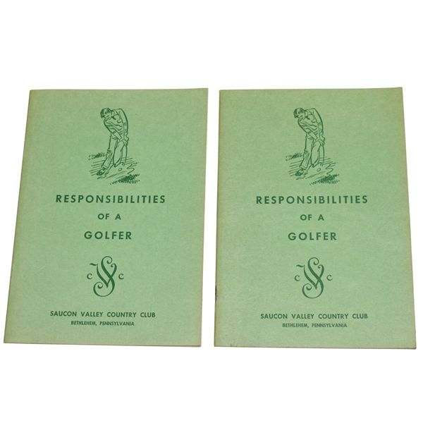 Lot of Two 1960 3rd Edition Responsibilite of a Golfer Saucon Valley GC Books