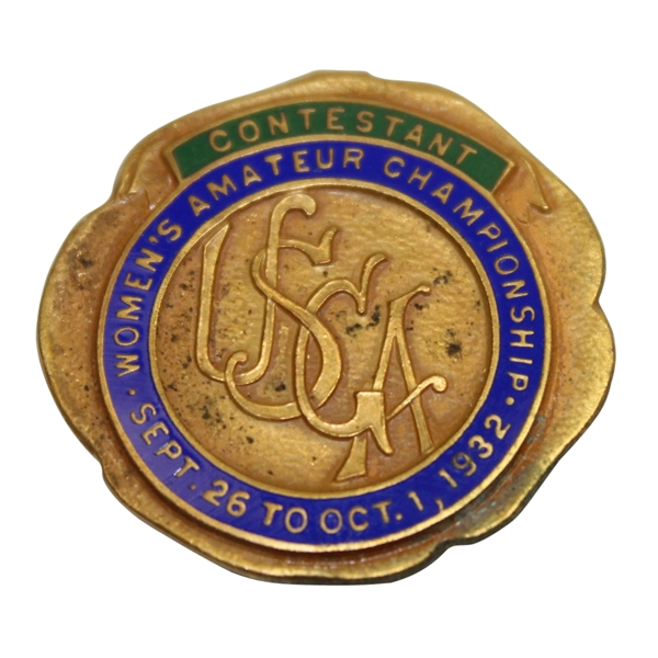 1932 Womens US Amateur at Salem CC Contestants Badge - Virginia Van Wie Winner