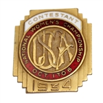 1934 Womens US Amateur at Whitemarsh CC Contestants Badge - Virgina Van Wie Winner