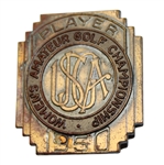 1950 Womens US Amateur at Atlanta Athletic Club Contestants Badge - Beverly Hanson Winner