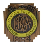 1954 Womens US Amateur at Alleghany CC Contestants Badge - Barbara Romack Winner