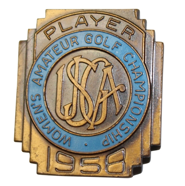 1958 Womens US Amateur at Wee Burn CC Contestants Badge - Anne Quast Winner
