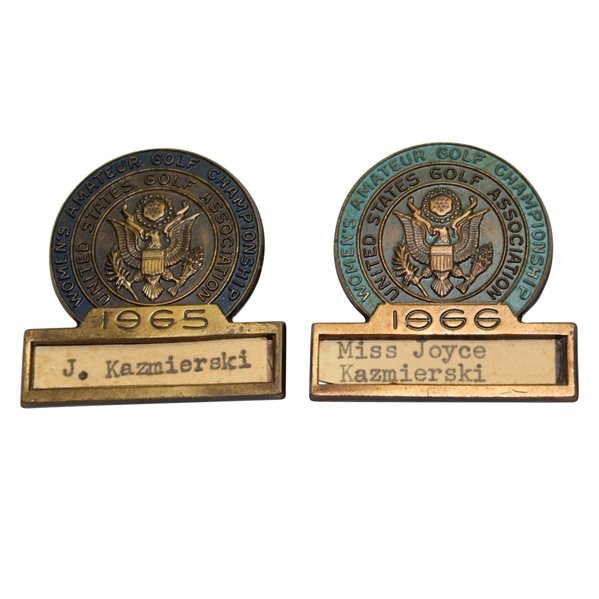1965 & 1966 Womens US Amateur Contestants Badges - Ashley & Carner Winners
