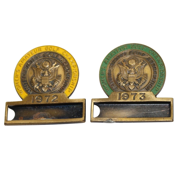 1972 & 1973 Womens US Amateur Contestants Badges - Budke & Semple Winners