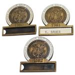 1980, 1981, & 1982 Womens US Amateur Contestants Badges - Julie Inkster Victories