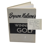 Byron Nelson Signed 1946 1st Editon Book Winning Golf - To Mark Emerson JSA ALOA