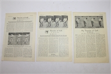 Lot of Three Bobby Jones Periodicals - 1969 Golf Digest, 1965 Golf, & 1933 Theories on Golf