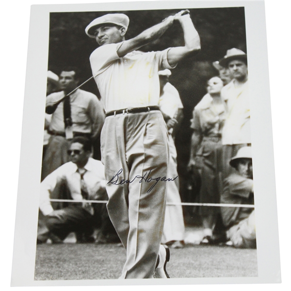 Ben Hogan Signed 8x10 B&W Photo - Post Swing JSA ALOA
