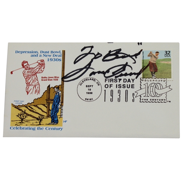 Sam Snead Signed 1998 Cachet W/1930s & Bobby Jones Theme-First Day Issue JSA ALOA