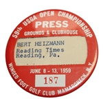 1959 US Open at Winged Foot Press Grounds & Clubhouse Badge #187 - Billy Casper Winner
