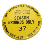 1962 PGA Championship at Aronimink GC Season Grounds Badge #37 - Gary Player Winner