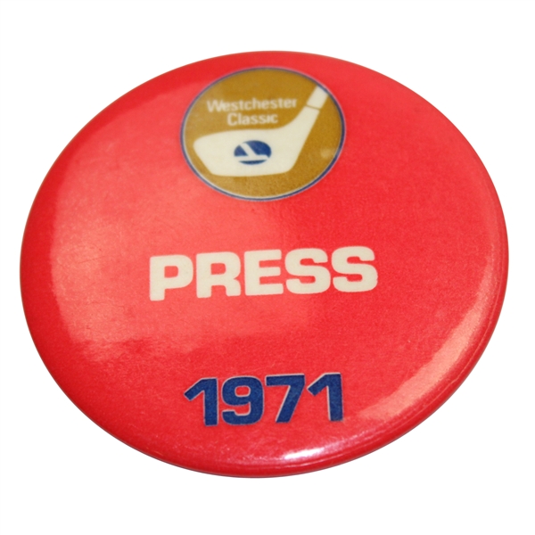 1971 Westchester Classic Press Pin - Arnold Palmers 2nd to Last PGA Tour Victory