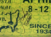 Jordan Spieth Signed 2015 Masters Badge Sign - Full Signature PSA Y08939