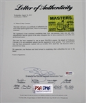 Jordan Spieth Signed 2015 Masters Badge Sign - Full Signature PSA Y08939