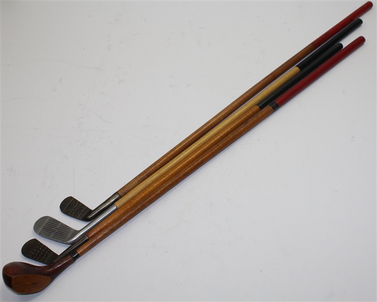Childrens Wood Shaft Golf Clubs - Wood, Iron, and Two Putters