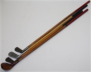 Childrens Wood Shaft Golf Clubs - Wood, Iron, and Two Putters