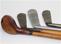Children's Wood Shaft Golf Clubs - Wood, Iron, and Two Putters