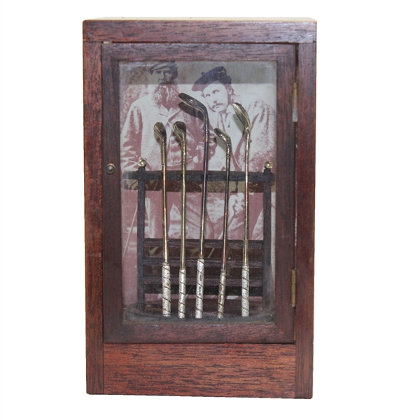 1987 Memorial Tournament Old Tom Morris & Young Tom Morris Display Gift w/Silver Clubs