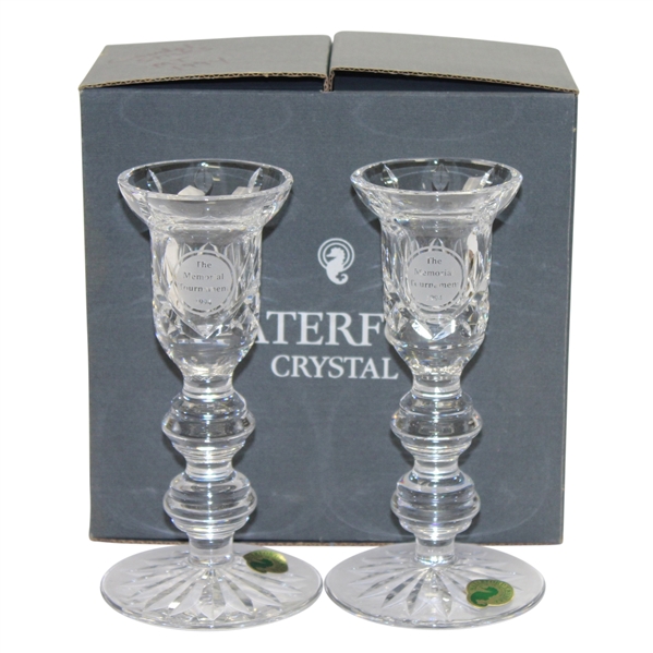 1994 The Memorial Tournament Pair of Waterford Crystal Candle Holders