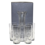 1984-1985 Muirfield Village Set of Four Sterling Cut Glasses with Wine Carafe