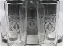 1984-1985 Muirfield Village Set of Four Sterling Cut Glasses with Wine Carafe