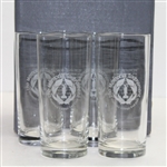 1984-1985 Muirfield Village Set of Four Sterling Cut Glasses with Wine Carafe