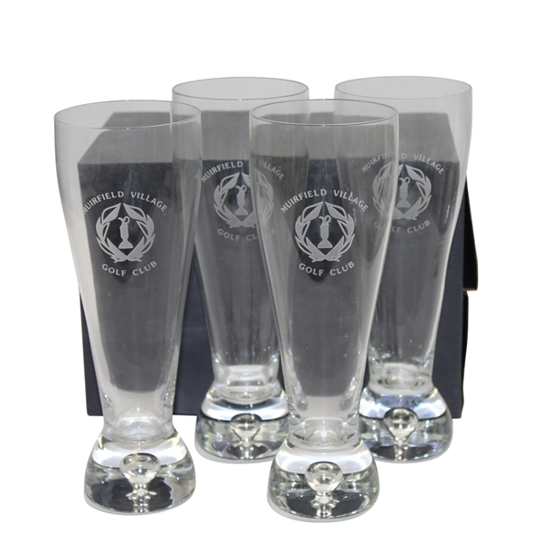 Undated Muirfield Village Set of Four 9" Sterling Cut Pilsner Glasses