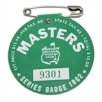 1962 Masters Tournament Badge - #9301