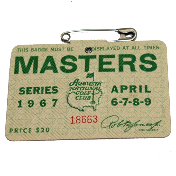 1967 Masters Tournament Badge - #18663