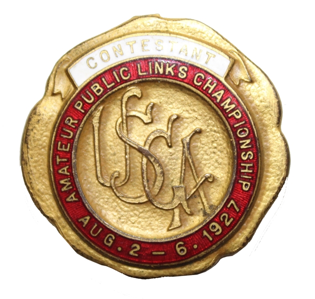 1927 USGA Amateur Public Links Contestant Badge