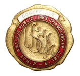 1927 USGA Amateur Public Links Contestant Badge