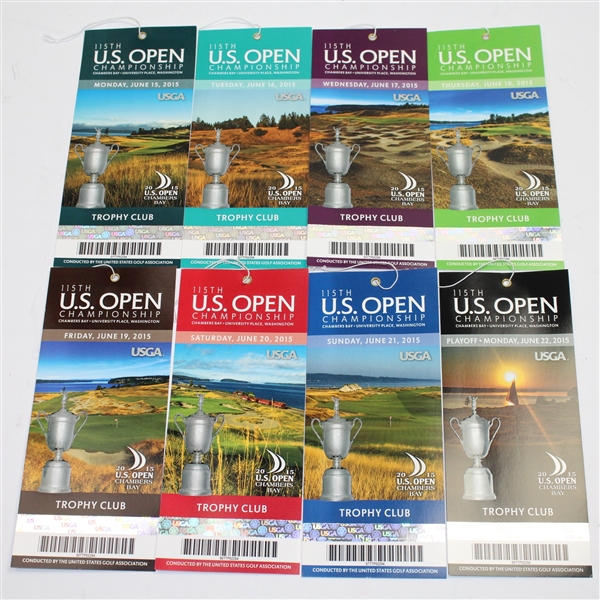 2015 US Open at Chambers Bay FULL Ticket Set - Jordan Spieth Winner-First Time Offered!