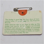 Tom Watson Signed 1977 Masters Badge #6312 JSA ALOA