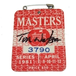Tom Watson Signed 1981 Masters Badge #3790 JSA ALOA