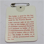 Tom Watson Signed 1981 Masters Badge #3790 JSA ALOA