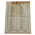 1961 Masters Friday Pairing Sheet - Gary Player Winner