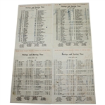 1964 Masters Thursday, Friday, Saturday, & Sunday Pairing Sheets - Palmer Winner