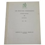 1966 Augusta National Masters Scoring Records & Statistics Booklet - 1934-1965