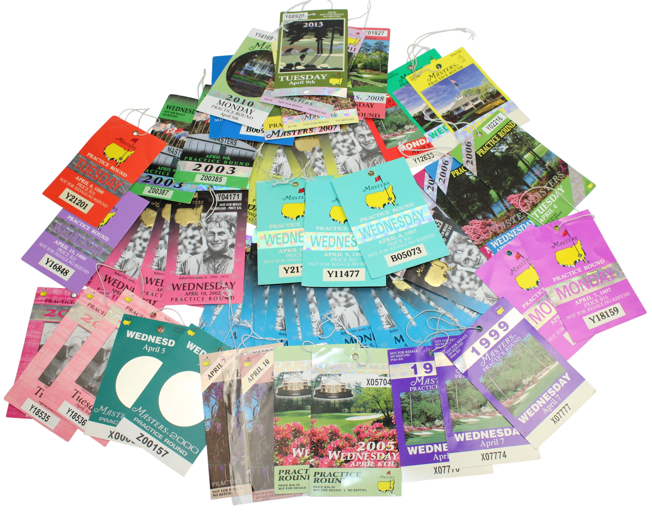 Tickets For Practice Rounds Lot Detail - Lot of 67 Masters Practice Round Tickets!