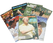 Lot of Seven Unsigned Famous Magazines - Woods, Nicklaus, and Mickelson