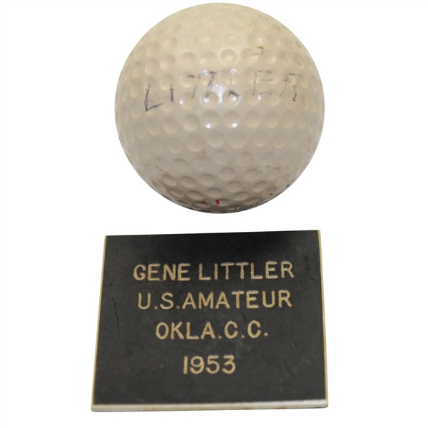 Gene Littler 1953 US Amateur at Oklahoma City GC Championship Used Golf Ball Gifted To Ralph Hutchison