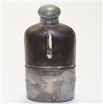 Vintage Leather Flask Depicting 'The Swing'