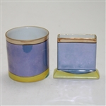 Pair of Noritake Hand Painted Items - Cylinder with Golfer & Holder with Hole/Flag 